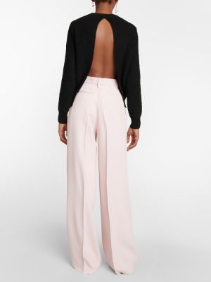 Plisované kalhoty s vysokým pasem relaxed fit Amiri růžové