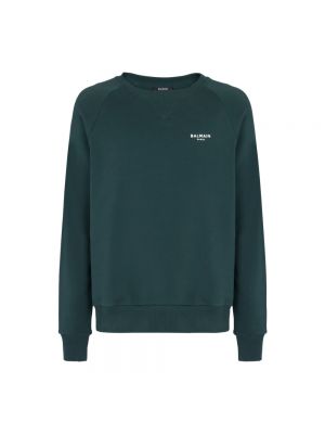 Sweatshirt aus baumwoll mit print Balmain grün
