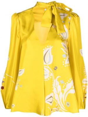 Bluză de mătase cu model floral cu imagine Dorothee Schumacher