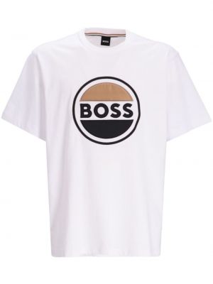 Broderet t-shirt Boss hvid