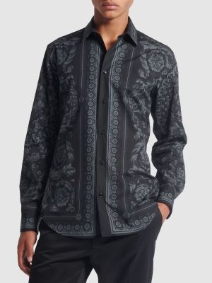 Bavlněná košile Versace černá