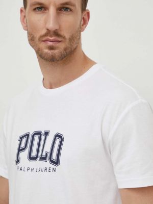 Памучна поло тениска с принт Polo Ralph Lauren бяло