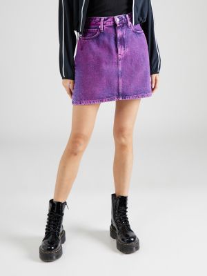 Džinsinis sijonas Calvin Klein Jeans violetinė