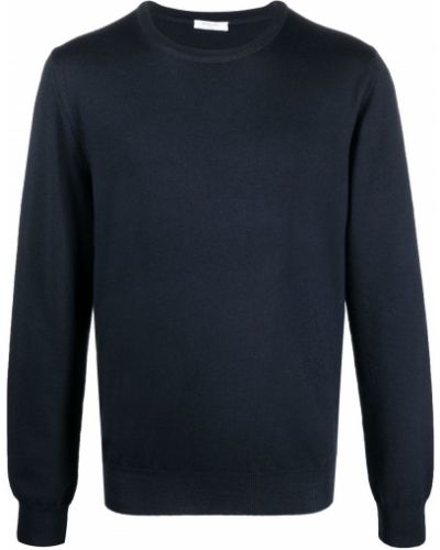 Вълнен пуловер с кръгло деколте Boglioli синьо