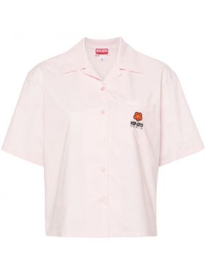 Gėlėta medvilninė marškiniai Kenzo rožinė