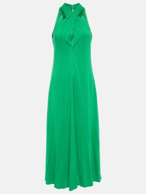 Džerzej midi šaty Polo Ralph Lauren zelená