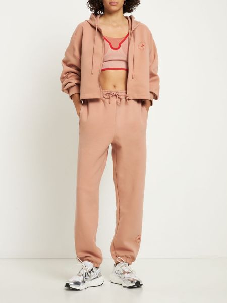 Mikina s kapucňou Adidas By Stella Mccartney ružová