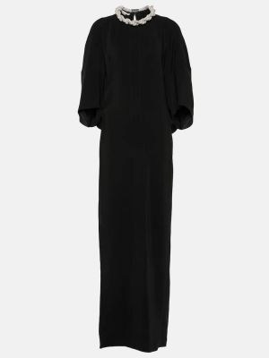 Sukienka długa pleciona z kryształkami Stella Mccartney czarna