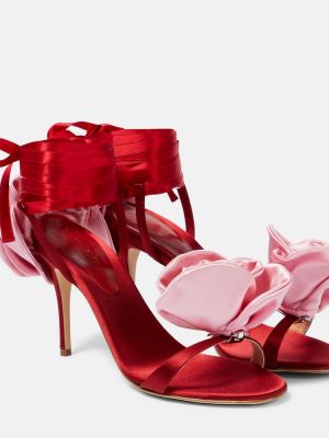 Sandale din satin cu model floral Magda Butrym roșu