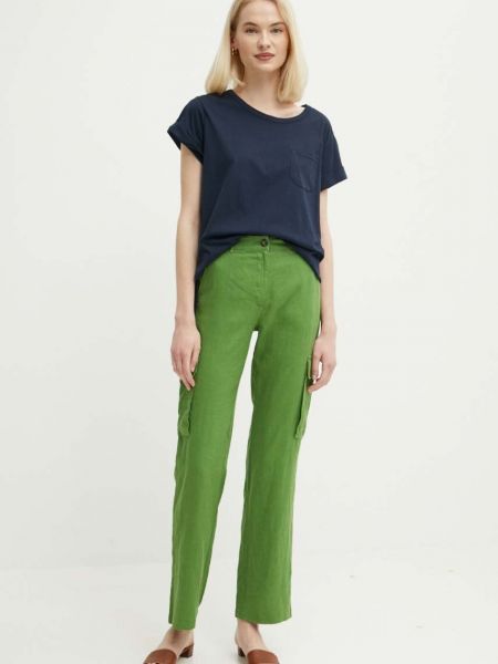 Lanene hlače United Colors Of Benetton zelena