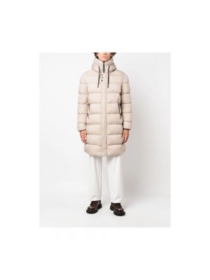 Abrigo de invierno con capucha acolchado Herno beige