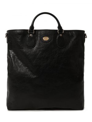 Кожаная сумка шоппер Gucci черная