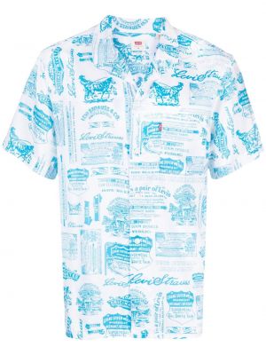 Chemise en coton en coton à imprimé Levi's bleu