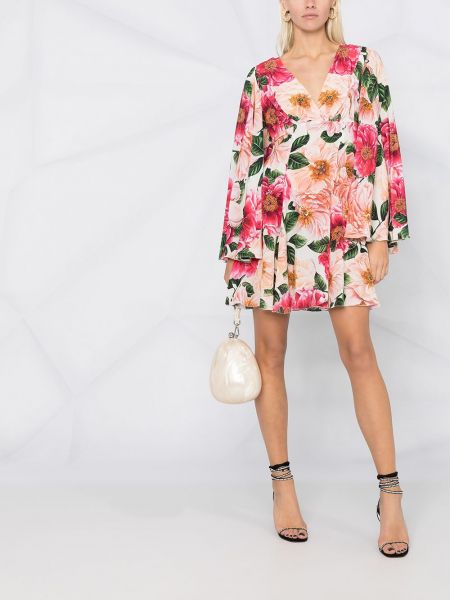 Vestido de cóctel de flores con estampado Dolce & Gabbana rosa