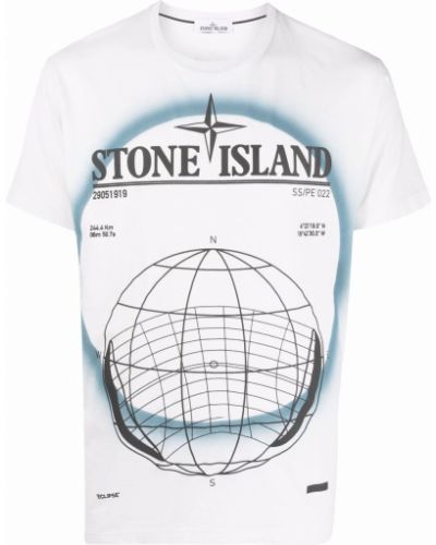 Trykt t-skjorte Stone Island hvit