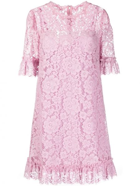 Мереживне ажурне плаття міні Dolce & Gabbana, рожеве