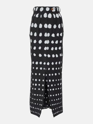 Puntíkaté vlněné dlouhá sukně Vivienne Westwood černé