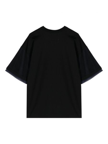 T-shirt en coton en mesh Yoshiokubo noir