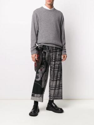 Pantalones a cuadros asimétricos Yohji Yamamoto negro