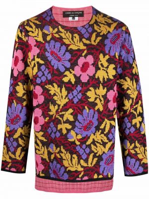 Jacquard floral lang genser Comme Des Garçons Homme Plus lilla