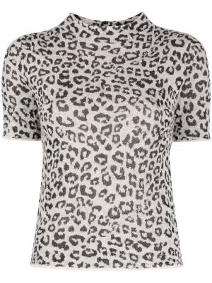 Leopard trykt topp Twinset svart