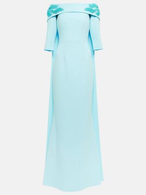 Dlouhé šaty s výšivkou Safiyaa modré