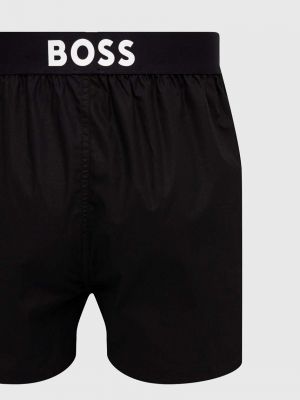 Slipy bawełniane z nadrukiem Boss czarne