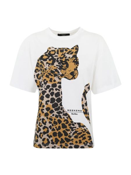 T-shirt mit leopardenmuster Max Mara Weekend weiß