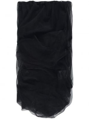 Průsvitné koktejlové šaty The Attico černé