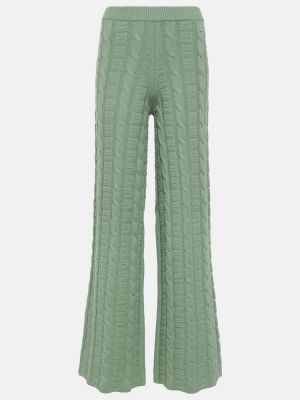 Vlněné rovné kalhoty Acne Studios zelené