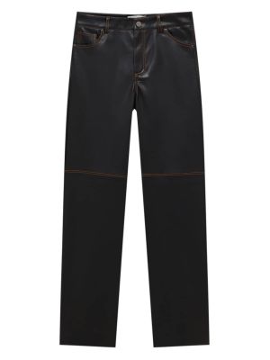 Pantalon en tissu Pull&bear noir