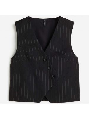 Асимметричный костюмный жилет в полоску H&m черный