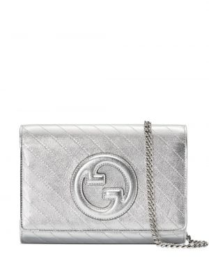 Crossbody táska Gucci ezüstszínű