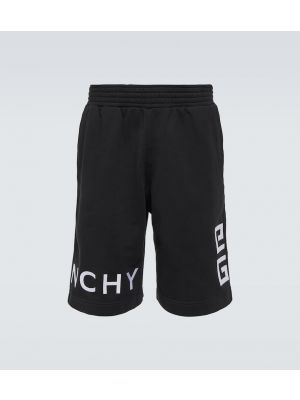Pamučne bermuda kratke hlače od flisa Givenchy crna