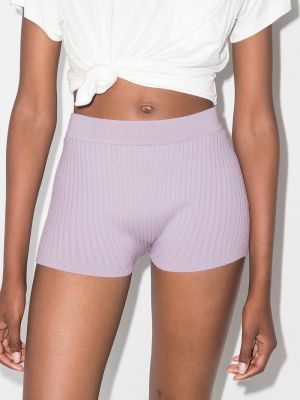 Pantalones cortos deportivos de cintura alta de punto Live The Process violeta