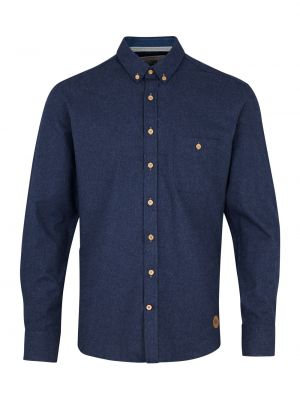 Рубашка на пуговицах слим Kronstadt синяя