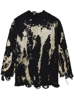 Apgrūtināti džemperis ar apdruku R13 melns