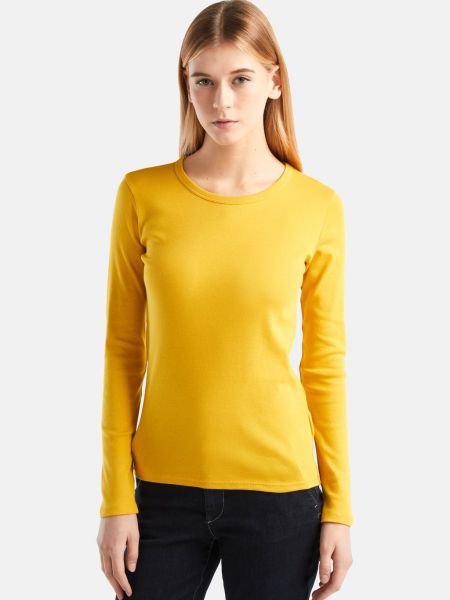 Рубашка с длинным рукавом United Colors Of Benetton желтая
