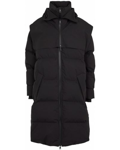 Péřový bavlněný kabát Bottega Veneta černý