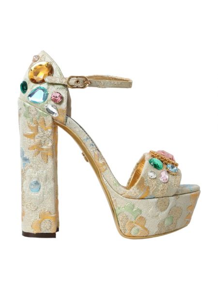 Sandały z paskami Dolce And Gabbana złote