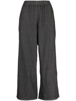 Voľné bavlnené nohavice Eileen Fisher sivá