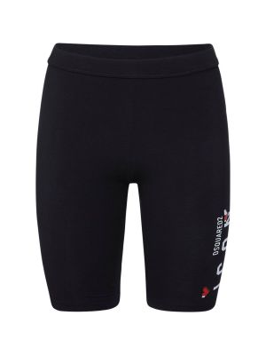 Jersey bombažne kolesarske kratke hlače z vzorcem srca Dsquared2 črna