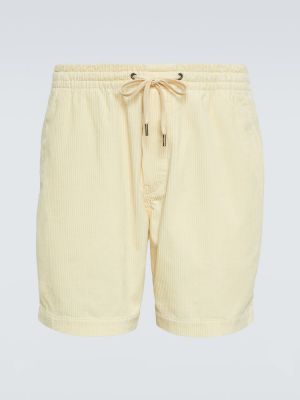 Bombažne kratke hlače iz rebrastega žameta Polo Ralph Lauren bež