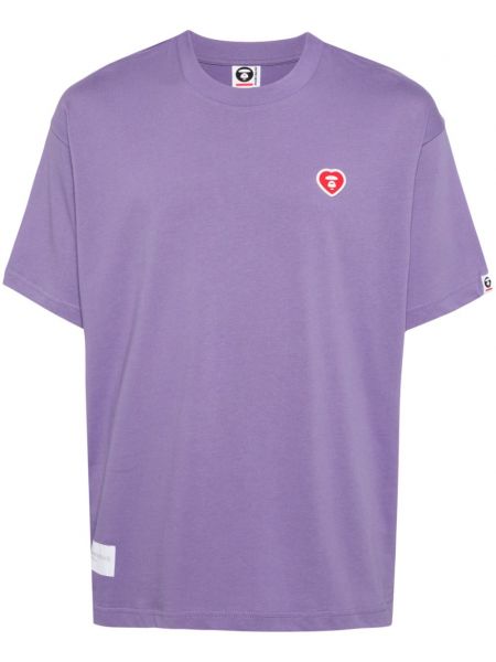 T-shirt en coton avec applique Aape By *a Bathing Ape® violet