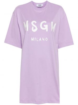 Тениска с принт Msgm виолетово