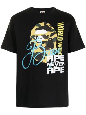 Rund hals trykt t-skjorte A Bathing Ape® svart