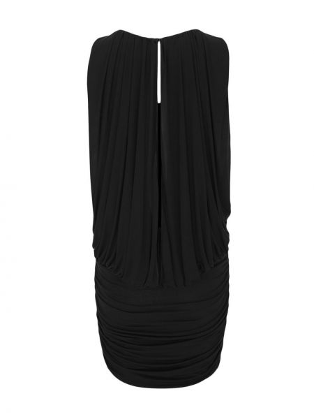 Sukienka koktajlowa bez rękawów drapowana Saint Laurent czarna