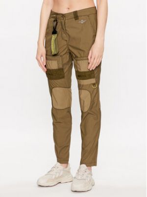 Slim fit kalhoty Aeronautica Militare zelené