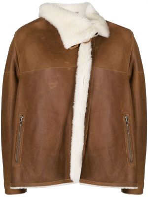 Kožená bunda s kožíškem Isabel Marant