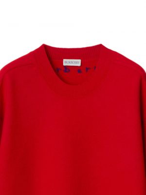 Vlněný svetr s kulatým výstřihem Burberry červený